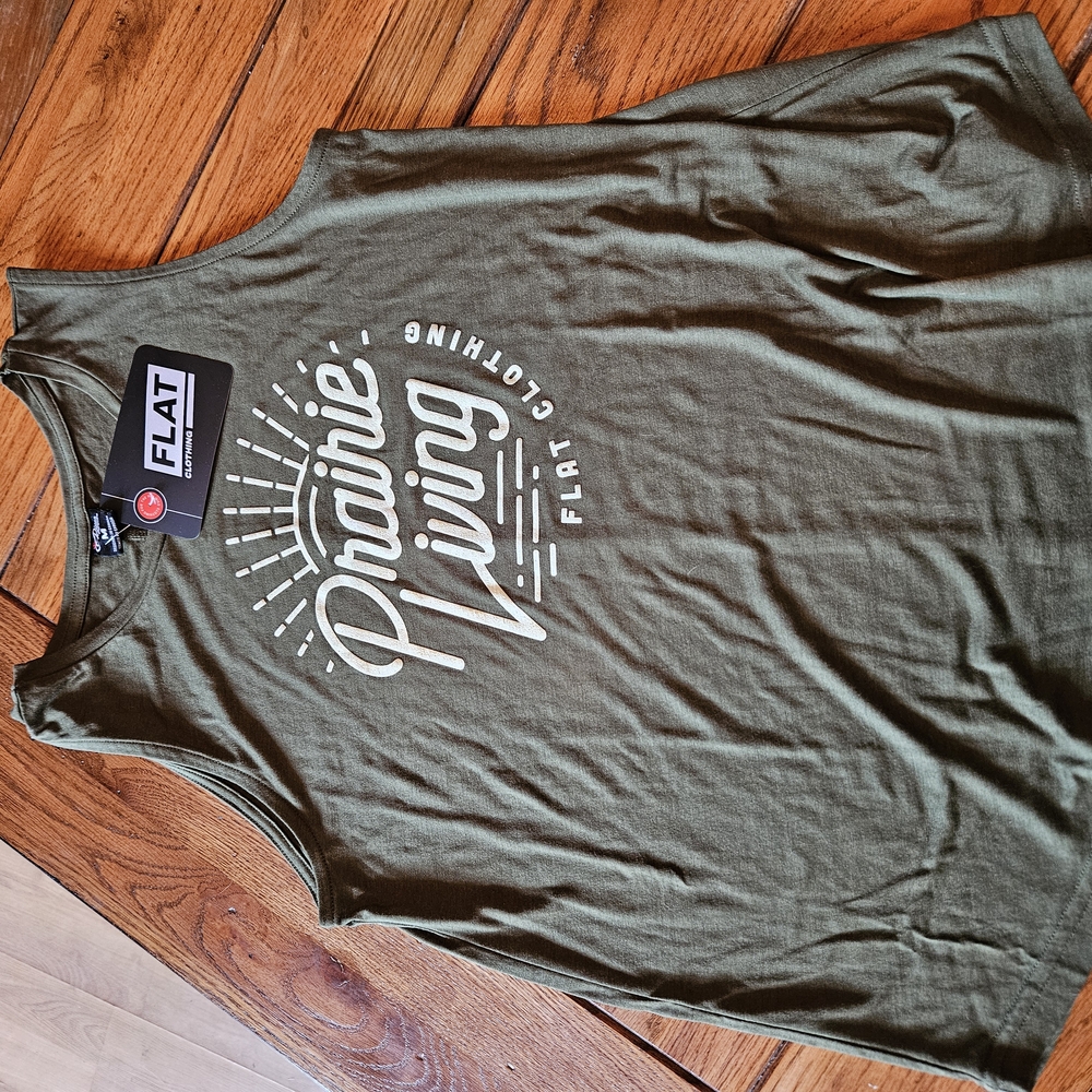 NWT Prairie Living Olive Green Tank Top